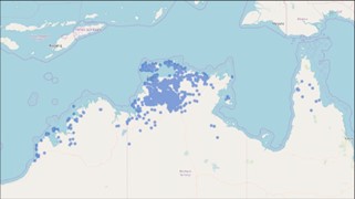 Distribution of Gubinge across Northern Australia.