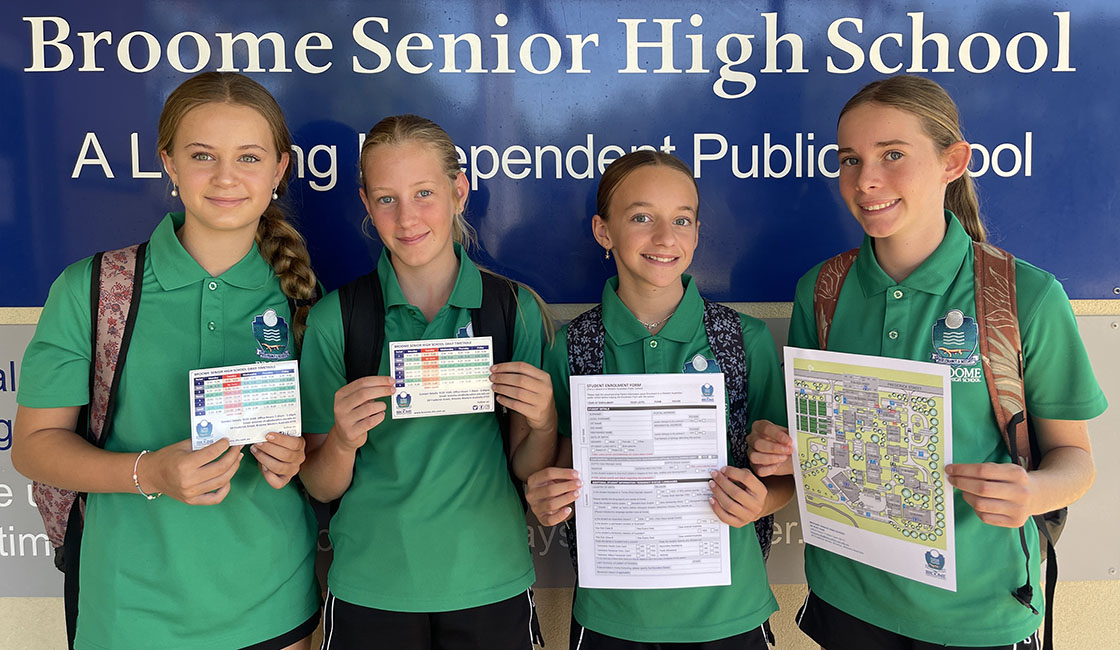 Enrolments Students looking through microscopes Banner